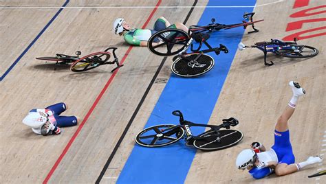 olympic bicycle racing accident.